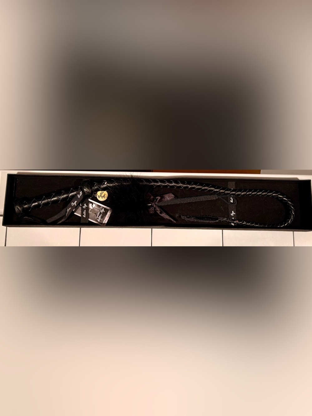 Vintage Bettie Page Leather Bullwhip